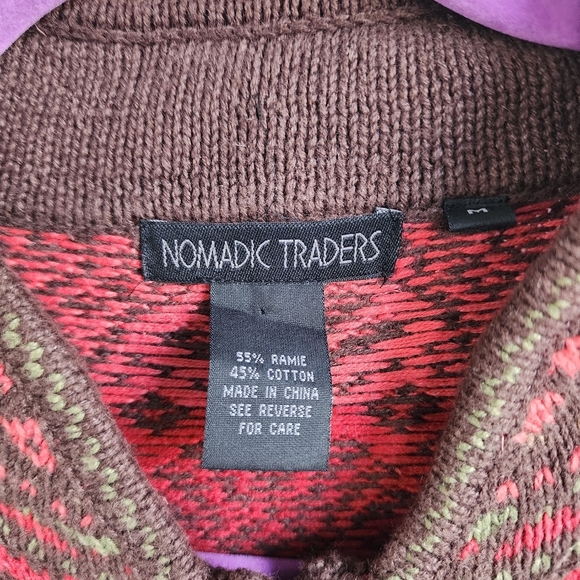 Nomadic Traders Ladies Fairisle Nordic Cardigan Sz Medium Vibrant Colours - Picture 3 of 10